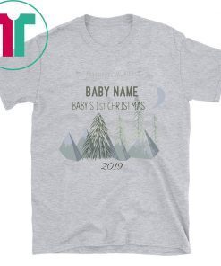 Adventure Awaits Baby Name Baby's 1st Christmas 2020 Shirt