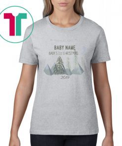 Adventure Awaits Baby Name Baby's 1st Christmas 2020 Shirt