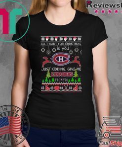 All I Want For Christmas Is You Montreal Canadiens Ice Hockey Ugly Christmas T-Shirt