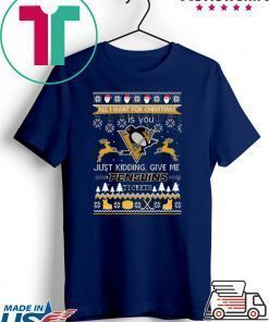 All I Want For Christmas Is You Pittsburgh Penguins Ice Hockey Ugly Christmas T-Shirt
