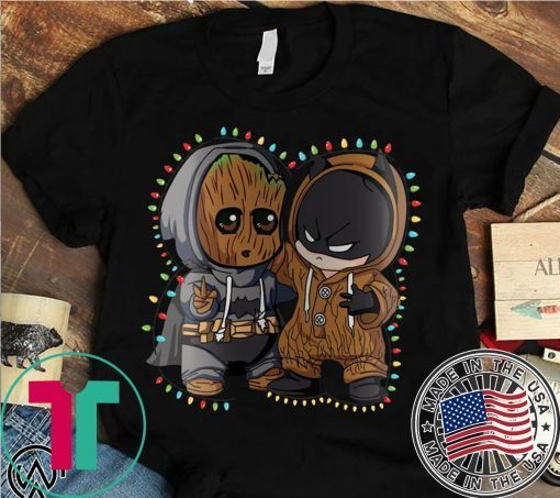 Baby groot and batman lights christmas Shirt