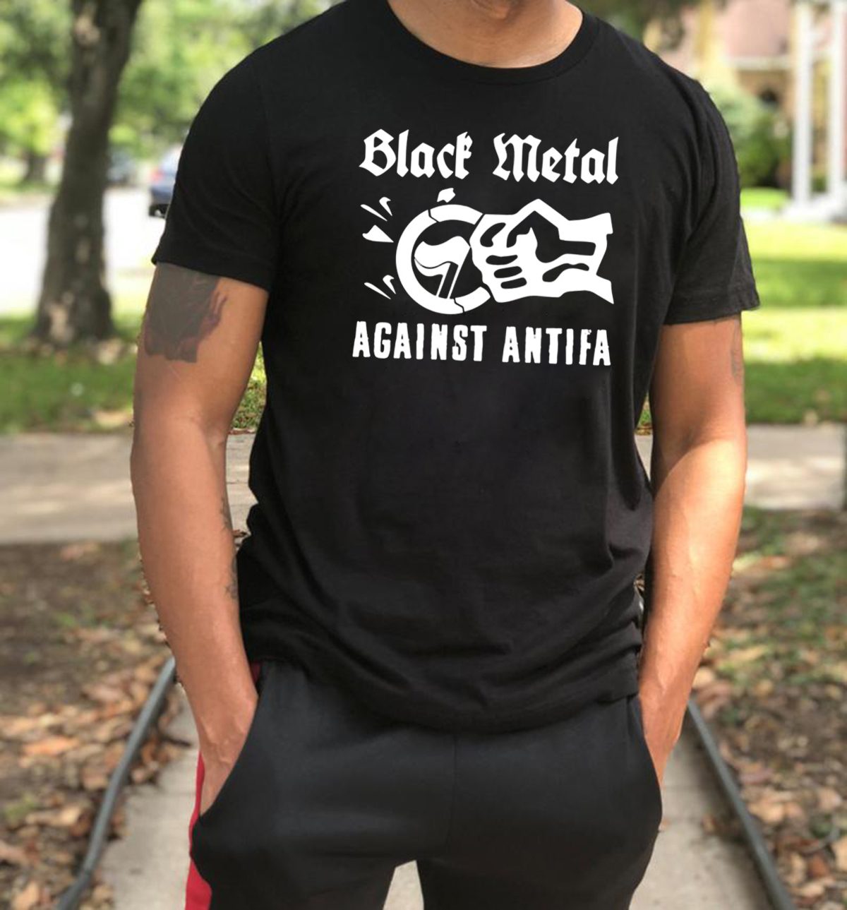 Black Metal Against Antifa T-Shirt For Mens Womens