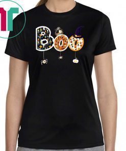 Boo Halloween Costume Spiders, Ghosts, Pumkin & Witch Hat T-Shirt