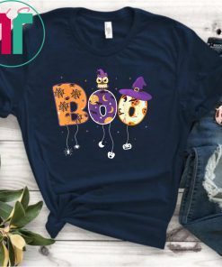 Boo Halloween Costume Spiders Pumkin & Witch Hat T-Shirt