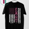 Breast Cancer Awareness American Flag Distressed Shirts
