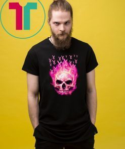 Breast cancer awareness fire skull Shirt