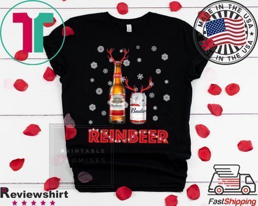 Budweiser Reinbeer Funny Beer Reindeer Christmas T-Shirt