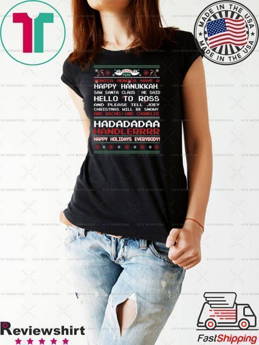 Central Perk monica monica have a happy hanukkah ugly christmas shirt