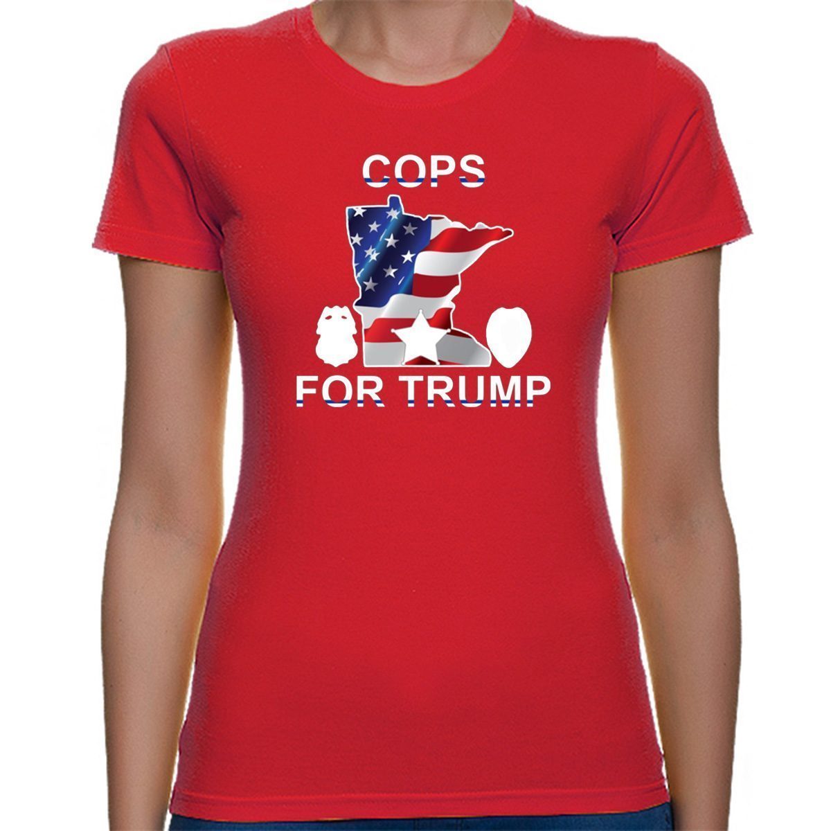 Cops For Trump USA Flag Tee Shirt