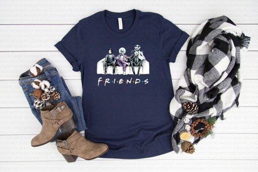 Friends tv show Beetlejuice Edward Scissorhands Jack Skellington Shirt