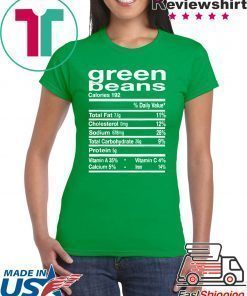Funny Green Bean Nutrition Thanksgiving Costume Gift T-Shirt