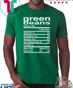 Funny Green Bean Nutrition Thanksgiving Costume Gift T-Shirt