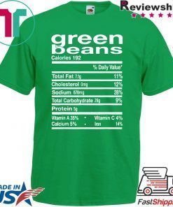 Funny Green Bean Nutrition Thanksgiving Costume Gift T-Shirt