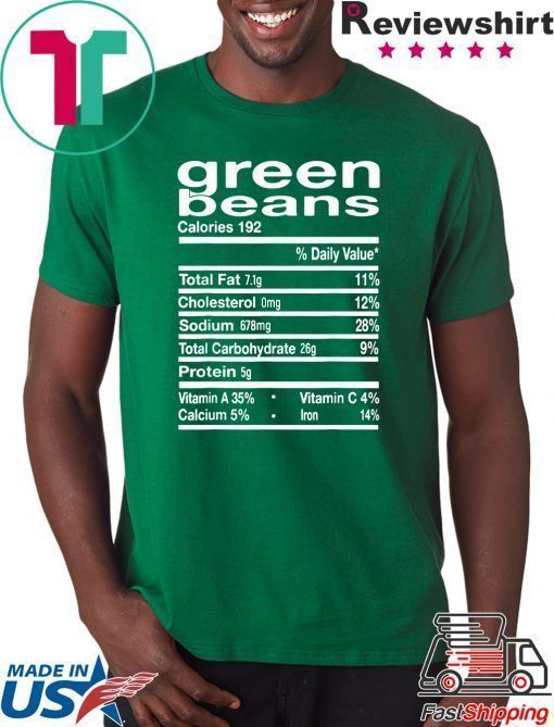 Funny Green Bean Nutrition Thanksgiving Costume Gift T-Shirt