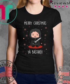 Game of Thrones GOT Jon Snow Merry Christmas Ya Bastard T-Shirt