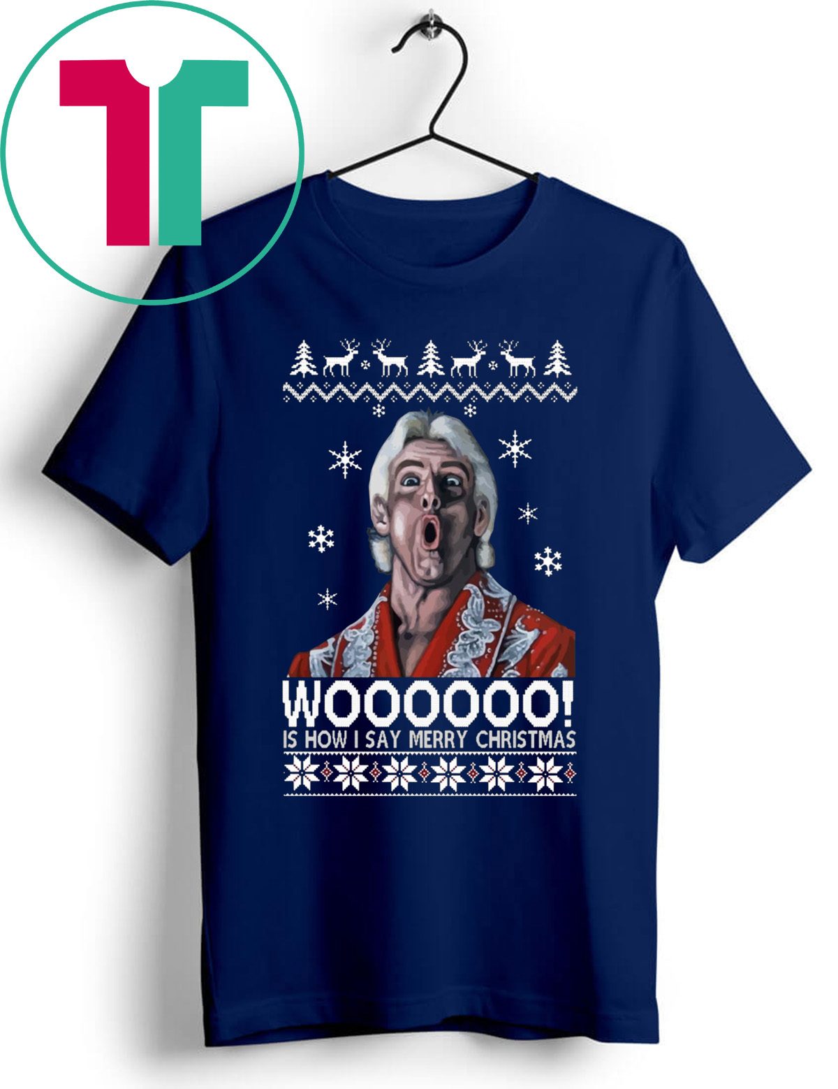 Green Ric Flair Woo Christmas Shirt - Reviewshirts Office