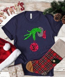 Grinch Hand holding LV Ornament shirt