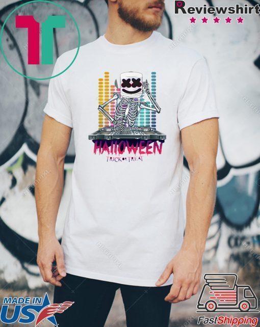 HALLOWEEN TRICK OR TREAT DANCING DJ GOOFY MARSHMALLOW SHIRT