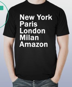 HEIDI KLUM - NEW YORK PARIS LONDON MILAN AMAZON BLACK SHIRT