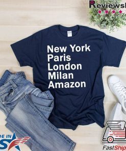 HEIDI KLUM – NEW YORK PARIS LONDON MILAN AMAZON BLACK SHIRT For Mens Womens