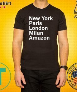 HEIDI KLUM – NEW YORK PARIS LONDON MILAN AMAZON BLACK SHIRT For Mens Womens