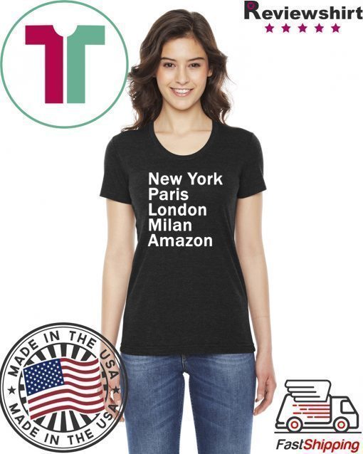 HEIDI KLUM – NEW YORK PARIS LONDON MILAN AMAZON BLACK SHIRT For Mens Womens