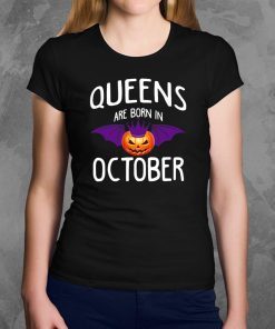 Halloween Pumpkin Batman Queens are born in October shirt