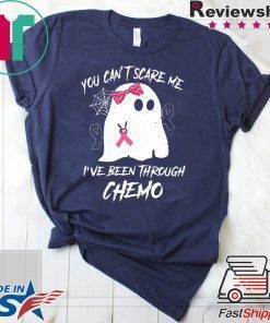 Halloween you can't scare me I've been through chemo breast cancer awareness T-Shirt