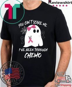 Halloween you can't scare me I've been through chemo breast cancer awareness T-Shirt