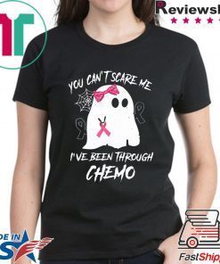 Halloween you can't scare me I've been through chemo breast cancer awareness T-Shirt