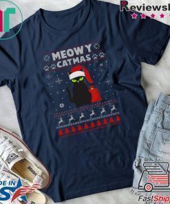 Meowy Christmas Ugly Sweater Crewneck Sweatshirt Christmas T-Shirt