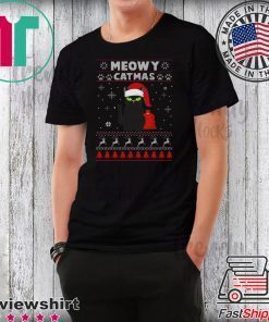 Meowy Christmas Ugly Sweater Crewneck Sweatshirt Christmas T-Shirt