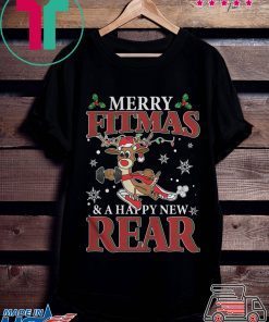 Merry Fitmas And Happy New Rear Reindeer Fitness Shirt