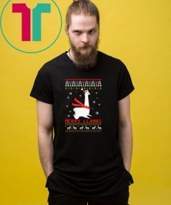 Merry Llamas Christmas T-Shirt