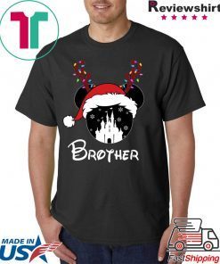 Reindeer Mickey Brother Disney Castle Family Christmas Shirt