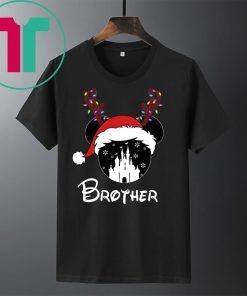 Reindeer Mickey Brother Disney Castle Family Christmas Shirt