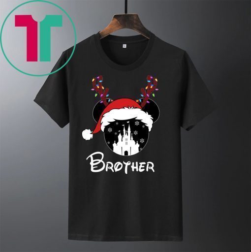 Reindeer Mickey Brother Disney Castle Family Christmas Shirt