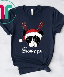 Reindeer Mickey Grandpa Disney Castle Family Christmas T-Shirts