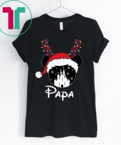 Reindeer Mickey Papa Disney Castle Family Christmas T-Shirt