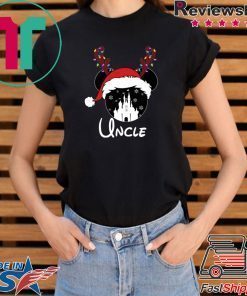 Reindeer Mickey Uncle Disney Castle Family Christmas T-Shirt