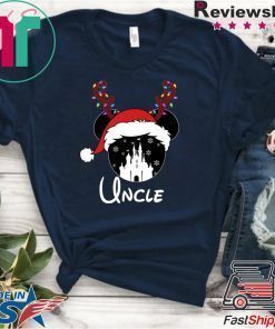 Reindeer Mickey Uncle Disney Castle Family Christmas T-Shirt