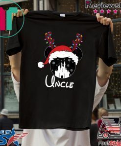 Reindeer Mickey Uncle Disney Castle Family Christmas T-Shirt