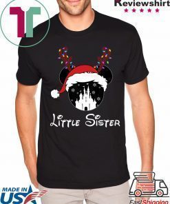 Reindeer Minnie Little Sister Disney Castle Family Christmas T-Shirt