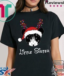 Reindeer Minnie Little Sister Disney Castle Family Christmas T-Shirt