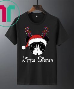 Reindeer Minnie Little Sister Disney Castle Family Christmas T-Shirt