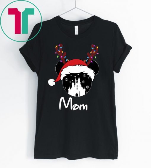 Reindeer Minnie Mom Disney Castle Family Christmas T-Shirt