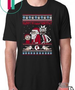 Rick Morty Happy Human holiday Christmas T-Shirt