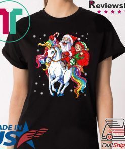 Santa And Elf Riding Unicorn Christmas 2020 Shirt
