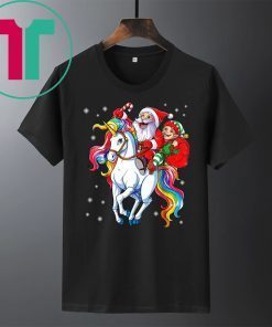 Santa And Elf Riding Unicorn Christmas 2020 Shirt