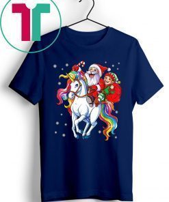 Santa And Elf Riding Unicorn Christmas 2020 Shirt